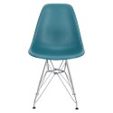 D2.DESIGN Krzesło P016 PP tworzywo navy green zielony, metalowe chromowane nogi wygodne i lekkie D2.DESIGN Krzesło P016 PP tworzywo navy green zielony, metalowe chromowane nogi wygodne i lekkie
