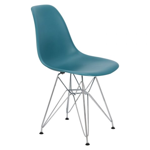 D2.DESIGN Krzesło P016 PP tworzywo navy green zielony, metalowe chromowane nogi wygodne i lekkie D2.DESIGN Krzesło P016 PP tworzywo navy green zielony, metalowe chromowane nogi wygodne i lekkie