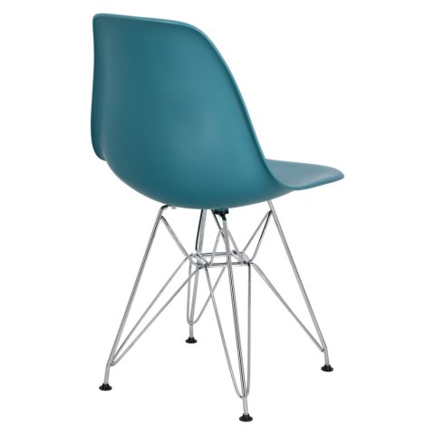 D2.DESIGN Krzesło P016 PP tworzywo navy green zielony, metalowe chromowane nogi wygodne i lekkie D2.DESIGN Krzesło P016 PP tworzywo navy green zielony, metalowe chromowane nogi wygodne i lekkie