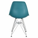 D2.DESIGN Krzesło P016 PP tworzywo navy green zielony, metalowe chromowane nogi wygodne i lekkie D2.DESIGN Krzesło P016 PP tworzywo navy green zielony, metalowe chromowane nogi wygodne i lekkie