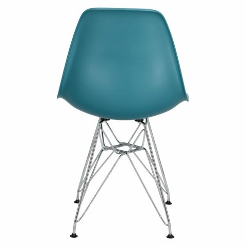 D2.DESIGN Krzesło P016 PP tworzywo navy green zielony, metalowe chromowane nogi wygodne i lekkie D2.DESIGN Krzesło P016 PP tworzywo navy green zielony, metalowe chromowane nogi wygodne i lekkie