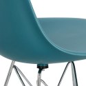 D2.DESIGN Krzesło P016 PP tworzywo navy green zielony, metalowe chromowane nogi wygodne i lekkie D2.DESIGN Krzesło P016 PP tworzywo navy green zielony, metalowe chromowane nogi wygodne i lekkie