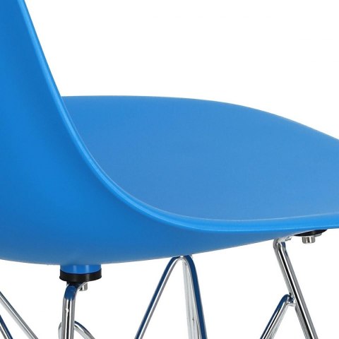 D2.DESIGN Krzesło P016 PP niebieskie, chromowane n ogi D2.DESIGN Krzesło P016 PP niebieskie, chromowane n ogi
