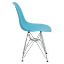 D2.DESIGN Krzesło P016 PP tworzywo ocean blue niebieskie, chromowane nogi metalowe wygodne i funkcjonalne D2.DESIGN Krzesło P016 PP tworzywo ocean blue niebieskie, chromowane nogi metalowe wygodne i funkcjonalne
