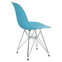 D2.DESIGN Krzesło P016 PP tworzywo ocean blue niebieskie, chromowane nogi metalowe wygodne i funkcjonalne
