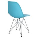 D2.DESIGN Krzesło P016 PP tworzywo ocean blue niebieskie, chromowane nogi metalowe wygodne i funkcjonalne D2.DESIGN Krzesło P016 PP tworzywo ocean blue niebieskie, chromowane nogi metalowe wygodne i funkcjonalne
