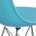 D2.DESIGN Krzesło P016 PP tworzywo ocean blue niebieskie, chromowane nogi metalowe wygodne i funkcjonalne D2.DESIGN Krzesło P016 PP tworzywo ocean blue niebieskie, chromowane nogi metalowe wygodne i funkcjonalne