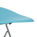 D2.DESIGN Krzesło P016 PP tworzywo ocean blue niebieskie, chromowane nogi metalowe wygodne i funkcjonalne