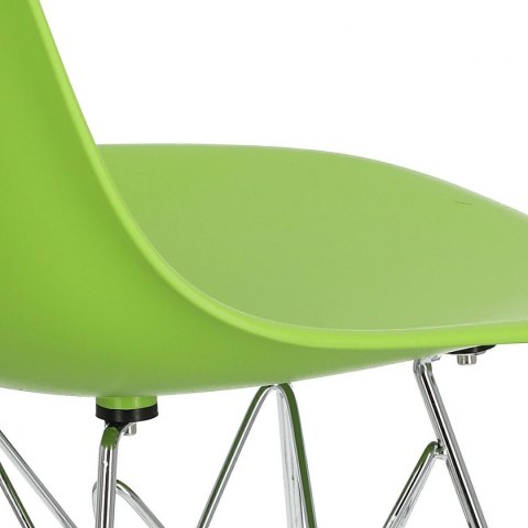 D2.DESIGN Krzesło P016 PP tworzywo zielone, metalowe chromowane nogi nowoczesne i wygodne D2.DESIGN Krzesło P016 PP tworzywo zielone, metalowe chromowane nogi nowoczesne i wygodne