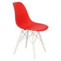 D2.DESIGN Krzesło P016W PP tworzywo czerwone/white podstawa bukowa biały funkcjonalne i nowoczesne D2.DESIGN Krzesło P016W PP tworzywo czerwone/white podstawa bukowa biały funkcjonalne i nowoczesne