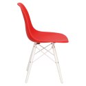 D2.DESIGN Krzesło P016W PP tworzywo czerwone/white podstawa bukowa biały funkcjonalne i nowoczesne D2.DESIGN Krzesło P016W PP tworzywo czerwone/white podstawa bukowa biały funkcjonalne i nowoczesne