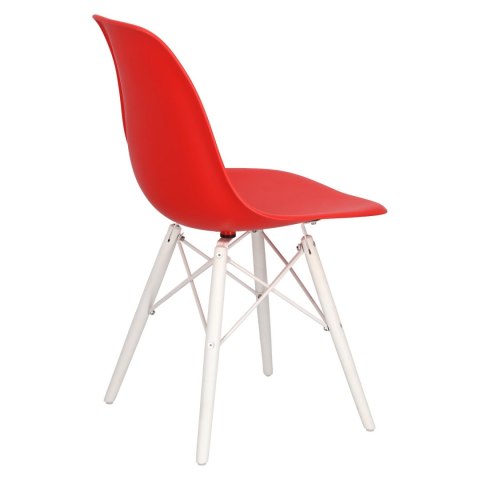 D2.DESIGN Krzesło P016W PP tworzywo czerwone/white podstawa bukowa biały funkcjonalne i nowoczesne D2.DESIGN Krzesło P016W PP tworzywo czerwone/white podstawa bukowa biały funkcjonalne i nowoczesne