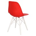 D2.DESIGN Krzesło P016W PP tworzywo czerwone/white podstawa bukowa biały funkcjonalne i nowoczesne D2.DESIGN Krzesło P016W PP tworzywo czerwone/white podstawa bukowa biały funkcjonalne i nowoczesne