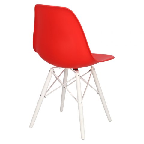 D2.DESIGN Krzesło P016W PP tworzywo czerwone/white podstawa bukowa biały funkcjonalne i nowoczesne D2.DESIGN Krzesło P016W PP tworzywo czerwone/white podstawa bukowa biały funkcjonalne i nowoczesne