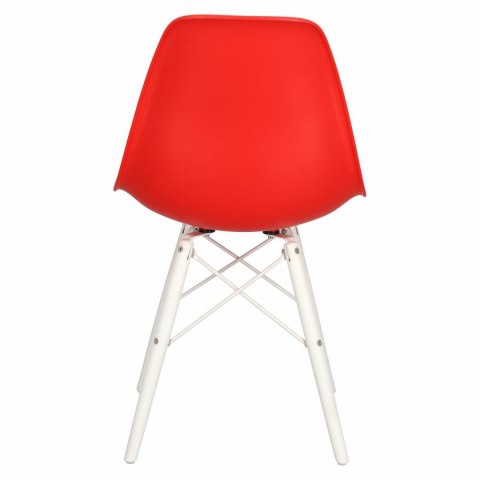 D2.DESIGN Krzesło P016W PP tworzywo czerwone/white podstawa bukowa biały funkcjonalne i nowoczesne D2.DESIGN Krzesło P016W PP tworzywo czerwone/white podstawa bukowa biały funkcjonalne i nowoczesne