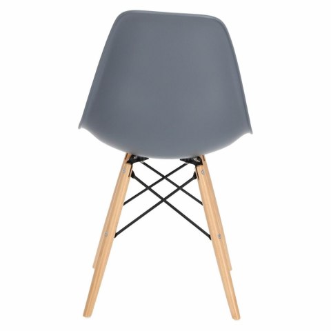 D2.DESIGN Krzesło P016W PP tworzywo szary dark grey, drewniane nogi wygodne i funkcjonalnei D2.DESIGN Krzesło P016W PP tworzywo szary dark grey, drewniane nogi wygodne i funkcjonalnei