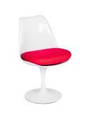 King Home Krzesło TULIP białe z czerwoną poduszką - ABS, podstawa metalowa King Home Krzesło TULIP białe z czerwoną poduszką - ABS, podstawa metalowa