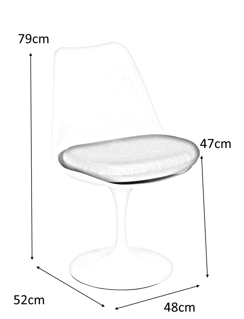 King Home Krzesło TULIP białe z czerwoną poduszką - ABS, podstawa metalowa King Home Krzesło TULIP białe z czerwoną poduszką - ABS, podstawa metalowa