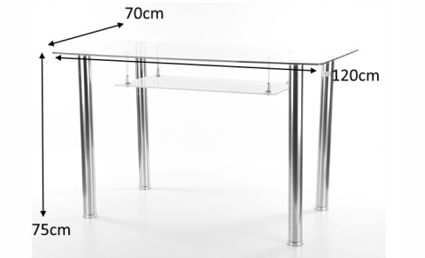 SIGNAL STÓŁ HEKTOR TRANSP./CHROM 120x70X75 SIGNAL STÓŁ HEKTOR TRANSP./CHROM 120x70X75