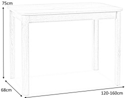 SIGNAL STÓŁ DIEGO II DĄB WOTAN 120(160)X68, laminat MDF