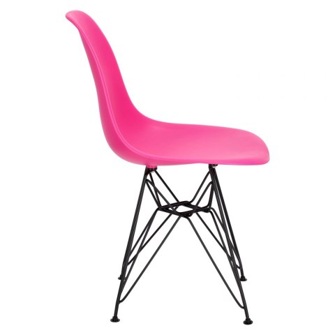 D2.DESIGN Krzesło P016 PP Black dark pink, Różowe nogi metal czarne D2.DESIGN Krzesło P016 PP Black dark pink, Różowe nogi metal czarne