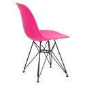 D2.DESIGN Krzesło P016 PP Black dark pink, Różowe nogi metal czarne D2.DESIGN Krzesło P016 PP Black dark pink, Różowe nogi metal czarne
