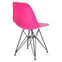 D2.DESIGN Krzesło P016 PP Black dark pink, Różowe nogi metal czarne D2.DESIGN Krzesło P016 PP Black dark pink, Różowe nogi metal czarne