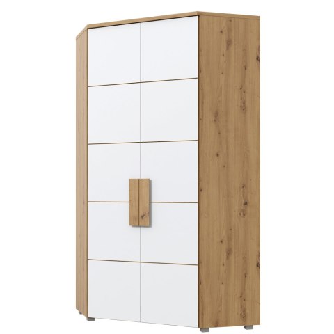 Meble Forte ARKINA LBLS89-C804 Szafa ubraniowa młodzieżowa narożna Dąb/Biały Meble Forte ARKINA LBLS89-C804 Szafa ubraniowa młodzieżowa narożna Dąb/Biały