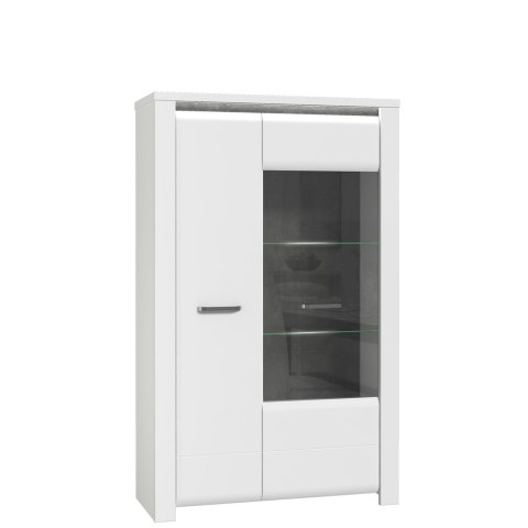 Meble Forte BRUGIA BUGV621LB-C638 Biały / Szary Witryna L Meble Forte BRUGIA BUGV621LB-C638 Biały / Szary Witryna L
