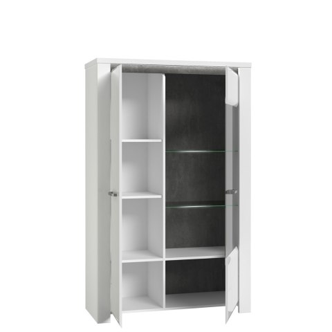 Meble Forte BRUGIA BUGV621LB-C638 Biały / Szary Witryna L Meble Forte BRUGIA BUGV621LB-C638 Biały / Szary Witryna L