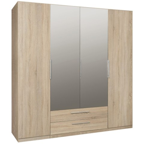 Meble Forte CADIXO CDXS84S-D30 Szafa ubraniowa z lustrem 4-drzwiowa Dąb sonoma Meble Forte CADIXO CDXS84S-D30 Szafa ubraniowa z lustrem 4-drzwiowa Dąb sonoma