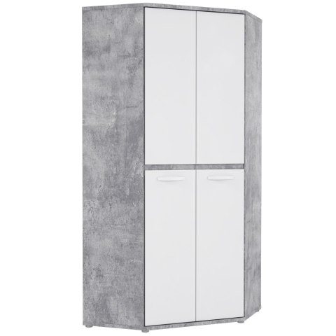 Meble Forte CANMORE CNMS829-C273 Szafa ubraniowa narożna Szary/Biały Meble Forte CANMORE CNMS829-C273 Szafa ubraniowa narożna Szary/Biały