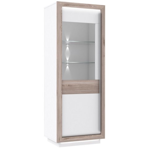 Meble Forte CANNE CQNV711LB-C141 Witryna L podświetlana Biały/Dąb Meble Forte CANNE CQNV711LB-C141 Witryna L podświetlana Biały/Dąb