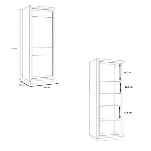 Meble Forte CANNE CQNV711LB-C141 Witryna L podświetlana Biały/Dąb Meble Forte CANNE CQNV711LB-C141 Witryna L podświetlana Biały/Dąb