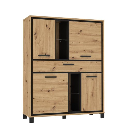 Meble Forte TRONDHEIM TDHK634-C773 Komoda Dąb Artisan/Dąb czarny