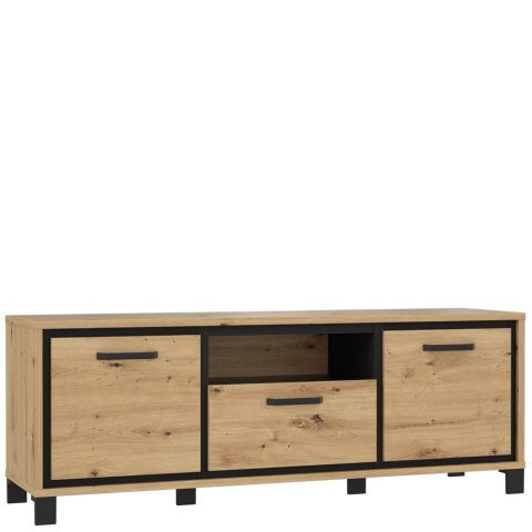 Meble Forte TRONDHEIM TDHT132-C773 Szafka RTV Dąb Artisan/Dąb czarny