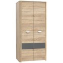 Meble Forte YOOP YPS82-Q41 Szafa ubraniowa dwudrzwiowa Dąb sonoma/Szary Meble Forte YOOP YPS82-Q41 Szafa ubraniowa dwudrzwiowa Dąb sonoma/Szary