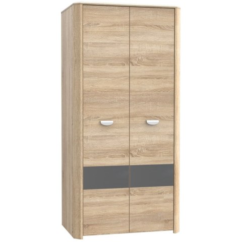 Meble Forte YOOP YPS82-Q41 Szafa ubraniowa dwudrzwiowa Dąb sonoma/Szary Meble Forte YOOP YPS82-Q41 Szafa ubraniowa dwudrzwiowa Dąb sonoma/Szary
