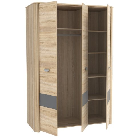 Meble Forte YOOP YPS83-Q41 Szafa ubraniowa trzydrzwiowa Dąb sonoma/Szary Meble Forte YOOP YPS83-Q41 Szafa ubraniowa trzydrzwiowa Dąb sonoma/Szary