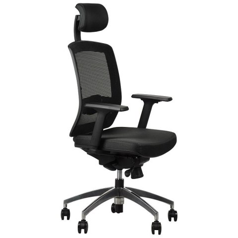 Fotel obrotowy GN-301/ALU CZARNY - krzesło biurowe do biurka - TILT, ZAGŁÓWEK Fotel obrotowy GN-301/ALU CZARNY - krzesło biurowe do biurka - TILT, ZAGŁÓWEK