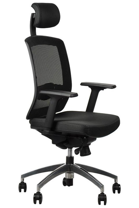 Fotel obrotowy GN-301/ALU CZARNY - krzesło biurowe do biurka - TILT, ZAGŁÓWEK Fotel obrotowy GN-301/ALU CZARNY - krzesło biurowe do biurka - TILT, ZAGŁÓWEK