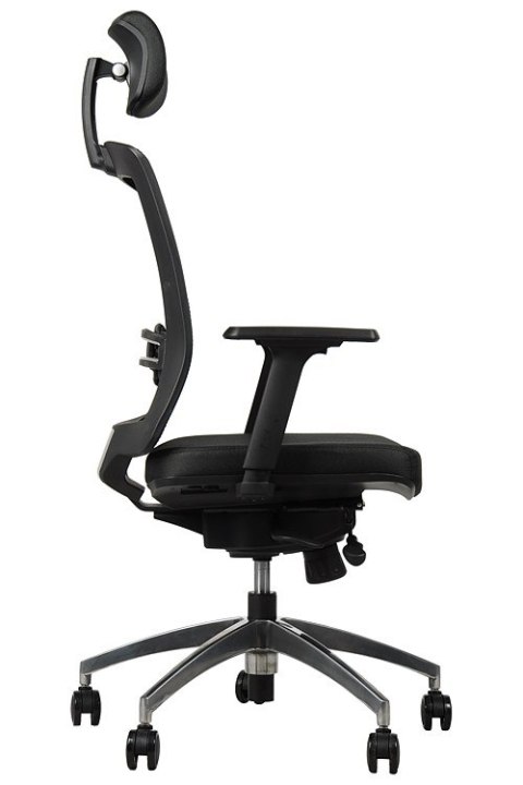 Fotel obrotowy GN-301/ALU CZARNY - krzesło biurowe do biurka - TILT, ZAGŁÓWEK Fotel obrotowy GN-301/ALU CZARNY - krzesło biurowe do biurka - TILT, ZAGŁÓWEK