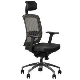 Fotel obrotowy GN-301/ALU SZARY - krzesło biurowe do biurka - TILT, ZAGŁÓWEK