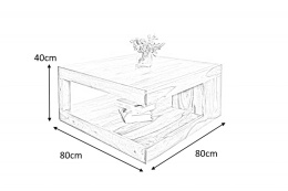 Invicta Interior INVICTA stolik GIANT L 80 cm sheesham - lite drewno palisander