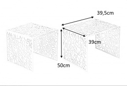 Invicta Interior INVICTA zestaw stolików ABSTRACT srebrny - aluminium