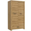 Meble Forte HAVANNA HVNS823-D67 Szafa ubraniowa 2-drzwiowa, drążek ubraniowy, półki, szuflada, Dąb Postarzany Meble Forte HAVANNA HVNS823-D67 Szafa ubraniowa 2-drzwiowa, drążek ubraniowy, półki, szuflada, Dąb Postarzany