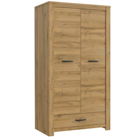 Meble Forte HAVANNA HVNS823-D67 Szafa ubraniowa 2-drzwiowa, drążek ubraniowy, półki, szuflada, Dąb Postarzany Meble Forte HAVANNA HVNS823-D67 Szafa ubraniowa 2-drzwiowa, drążek ubraniowy, półki, szuflada, Dąb Postarzany