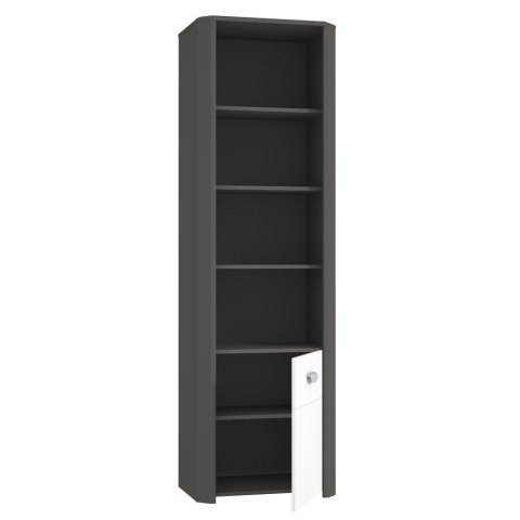 Meble Forte HEY HEYR711-C230 Regał z drzwiami Szary/Biały Meble Forte HEY HEYR711-C230 Regał z drzwiami Szary/Biały