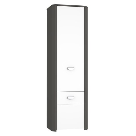 Meble Forte HEY HEYS711-C230 Szafa ubraniowa półki Szary/Biały Meble Forte HEY HEYS711-C230 Szafa ubraniowa półki Szary/Biały
