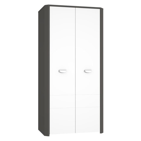 Meble Forte HEY HEYS821-C230 Szafa ubraniowa młodzieżowa Szary/Biały Meble Forte HEY HEYS821-C230 Szafa ubraniowa młodzieżowa Szary/Biały